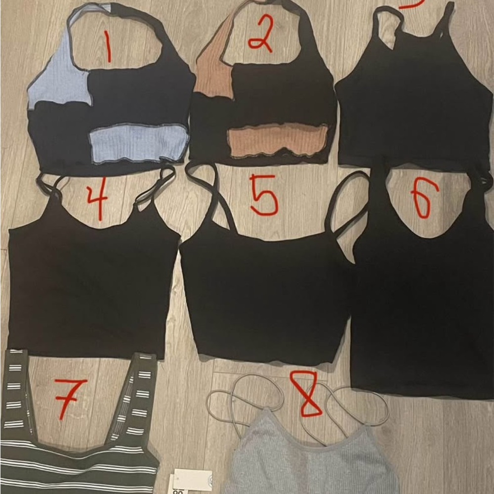 Black and Gray Women's Crop Tops